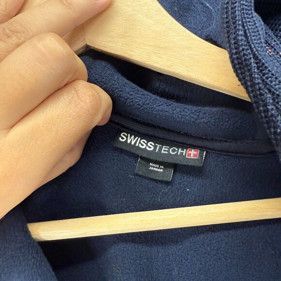 Swiss Tech Jacket Women S Small Blue Full Zip Hooded Fleece Long Sleeve Pockets - Picture 5 of 8